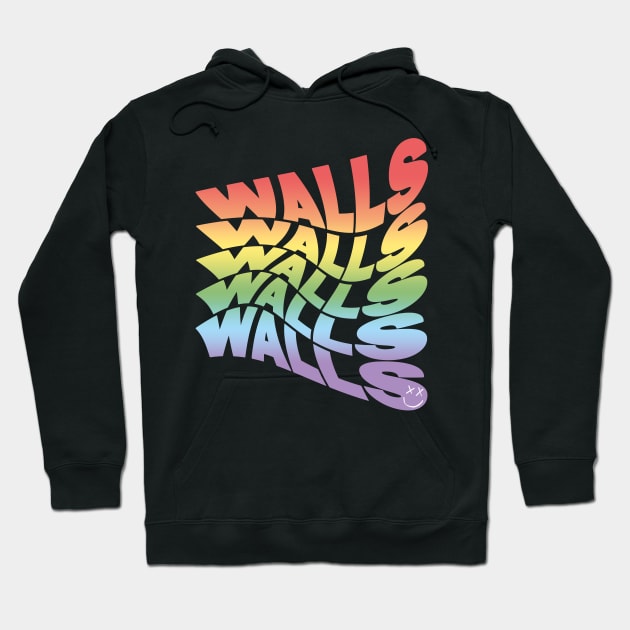 Rainbow Walls Louis Tomlinson black background Hoodie by lashton9173